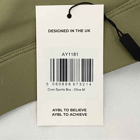 NWT Aybl Core Sports Bra Workout Athletic Running, Olive Green - Size M - Picture 8 of 9